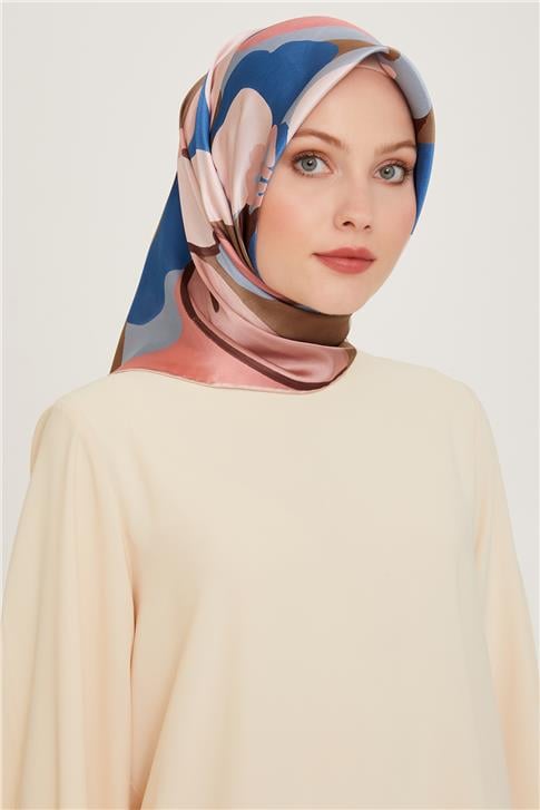 Armine Çiçek Desenli Twill Saf İpek Eşarp 9200D 32