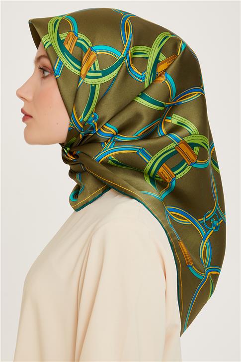 Armine Klasik Desenli Sura Saf İpek Eşarp 9203D 04