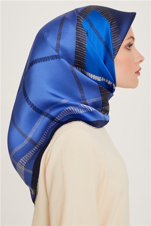 Armine Geometrik Desenli Sura Saf İpek Eşarp 9206D 84