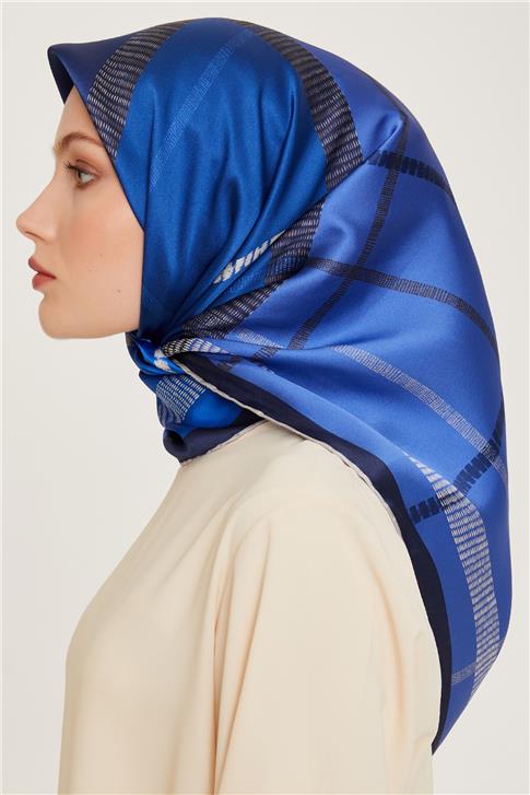 Armine Geometrik Desenli Twill Saf İpek Eşarp 9206D 84