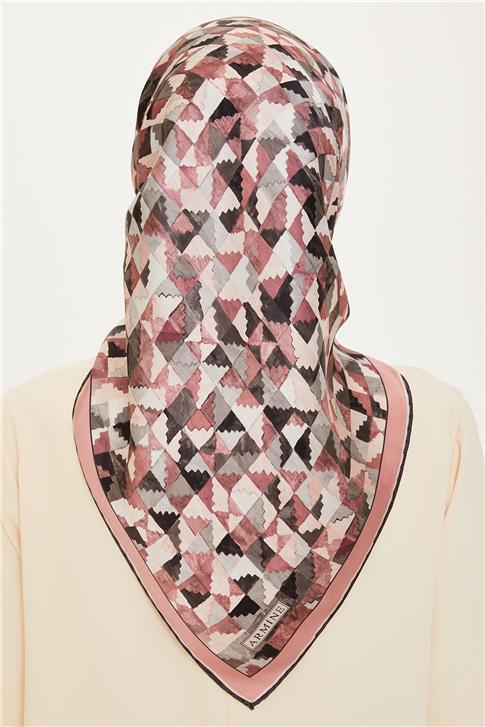 Armine Geometrik Desenli Twill Saf İpek Eşarp 9214D 85 86