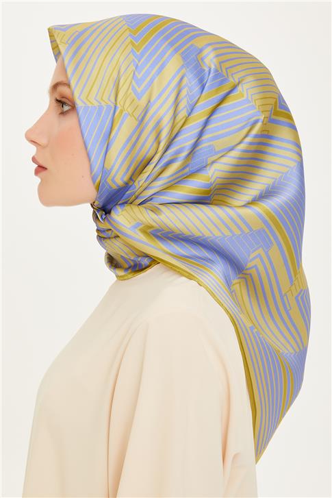 Armine Geometrik Desenli Sura Saf İpek Eşarp 9218D 10