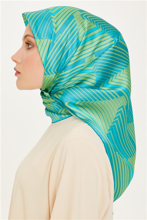 Armine Geometrik Desenli Sura Saf İpek Eşarp 9218D 12