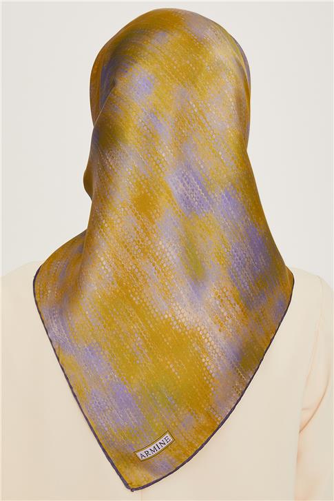 Armine Soyut Desenli Twill Saf İpek Eşarp 9221D 08