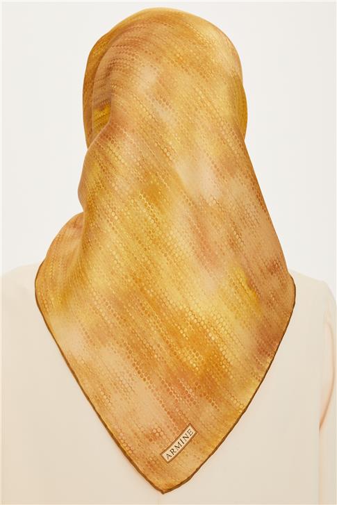 Armine Soyut Desenli Twill Saf İpek Eşarp 9221D 33