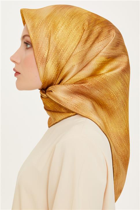 Armine Soyut Desenli Twill Saf İpek Eşarp 9221D 33