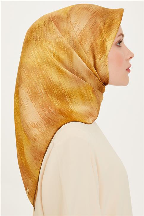 Armine Soyut Desenli Twill Saf İpek Eşarp 9221D 33