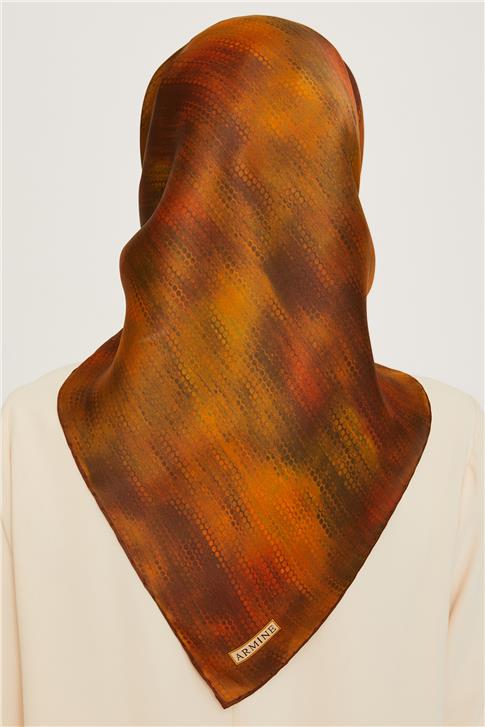 Armine Soyut Desenli Twill Saf İpek Eşarp 9221D 53