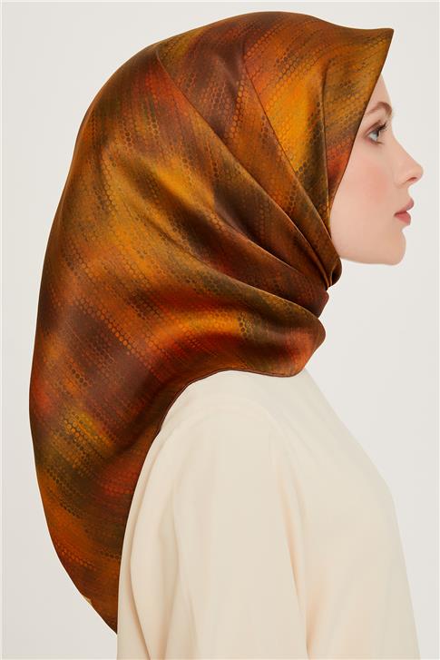 Armine Soyut Desenli Twill Saf İpek Eşarp 9221D 53