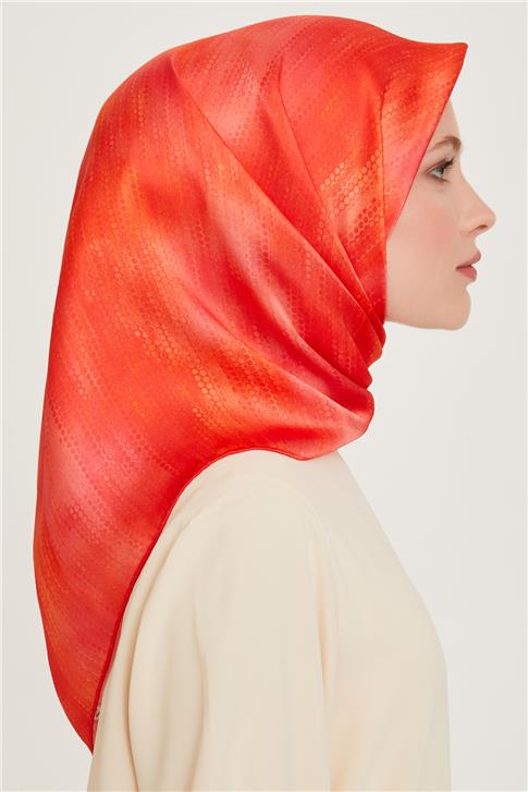 Armine Soyut Desenli Twill Saf İpek Eşarp 9221D 80
