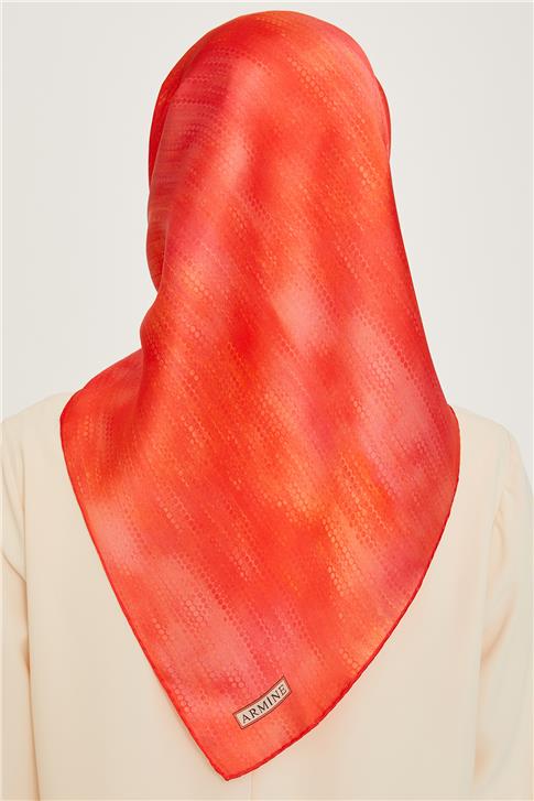 Armine Soyut Desenli Twill Saf İpek Eşarp 9221D 80