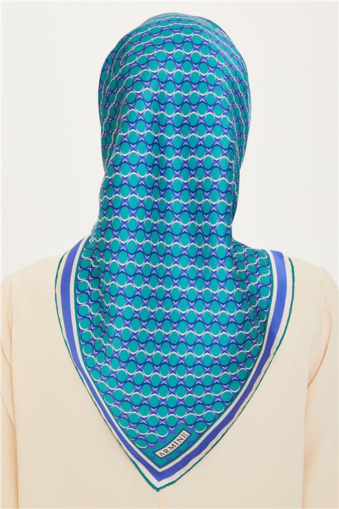 Armine Geometrik Desenli Sura Saf İpek Eşarp 9226D 81 06