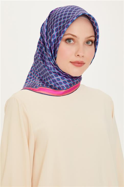 Armine Geometrik Desenli Sura Saf İpek Eşarp 9226D 81 14