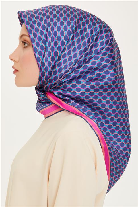 Armine Geometrik Desenli Sura Saf İpek Eşarp 9226D 81 14