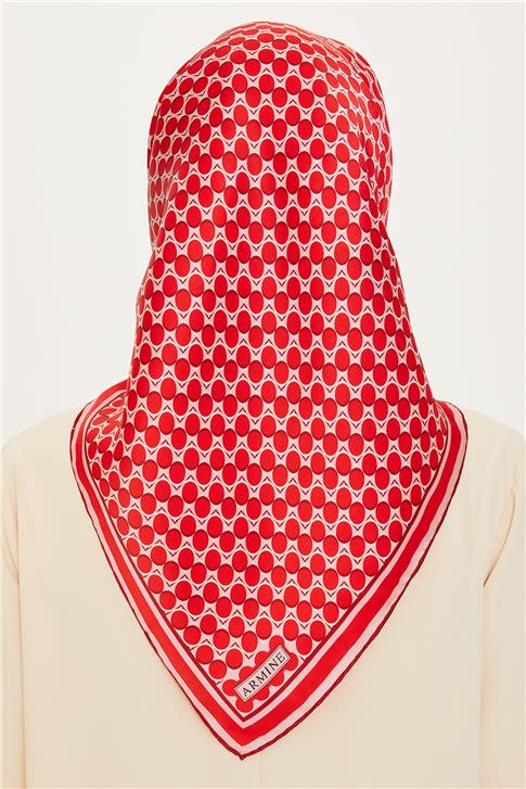 Armine Geometrik Desenli Sura Saf İpek Eşarp 9226D 81 52
