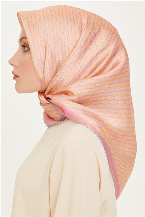 Armine Geometrik Desenli Sura Saf İpek Eşarp 9226D 81 56