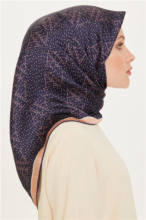 Armine Monogram Desenli Sura Saf İpek Eşarp 9228D 83