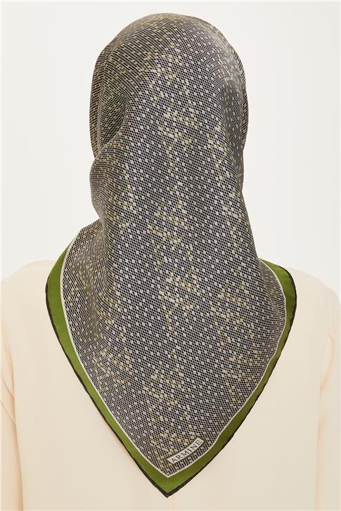 Armine Monogram Desenli Twill Saf İpek Eşarp 9228D 52