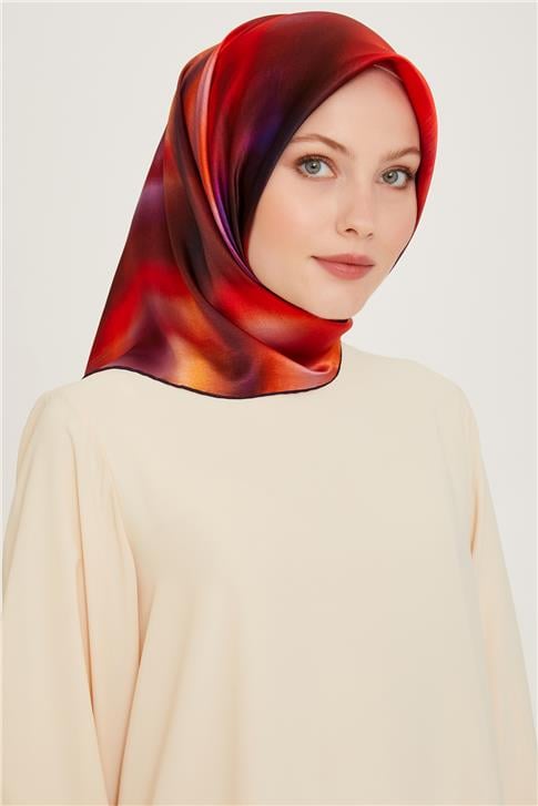 Armine Soyut Desenli Sura Saf İpek Eşarp 9229D 51