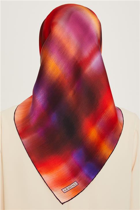 Armine Soyut Desenli Twill Saf İpek Eşarp 9229D 51