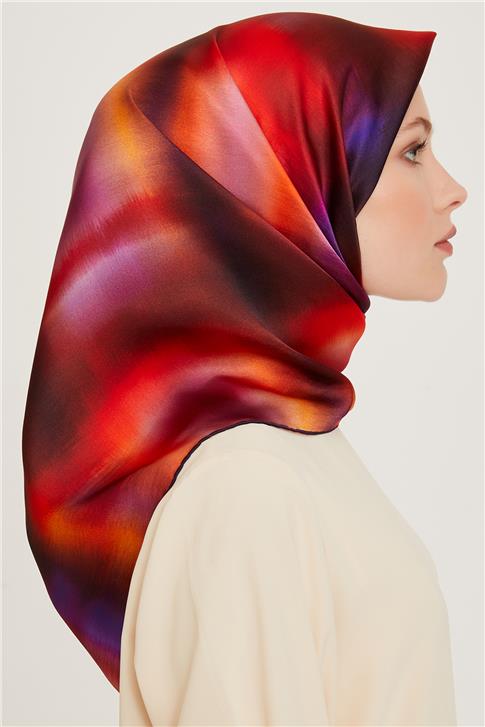Armine Soyut Desenli Twill Saf İpek Eşarp 9229D 51
