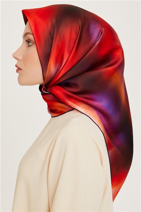 Armine Soyut Desenli Twill Saf İpek Eşarp 9229D 51