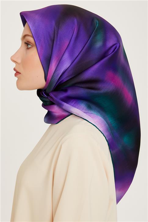 Armine Soyut Desenli Twill Saf İpek Eşarp 9229D 52