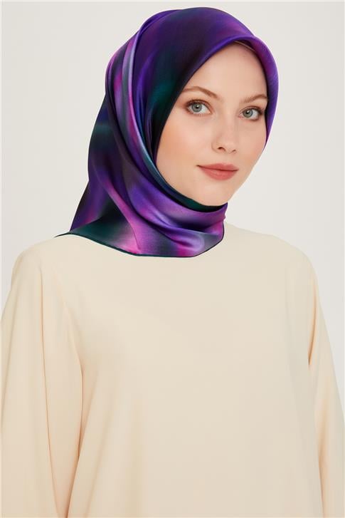 Armine Soyut Desenli Twill Saf İpek Eşarp 9229D 52