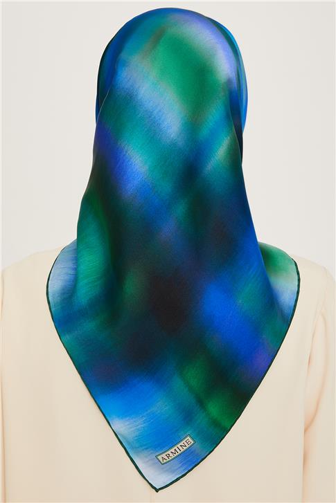 Armine Soyut Desenli Twill Saf İpek Eşarp 9229D 54