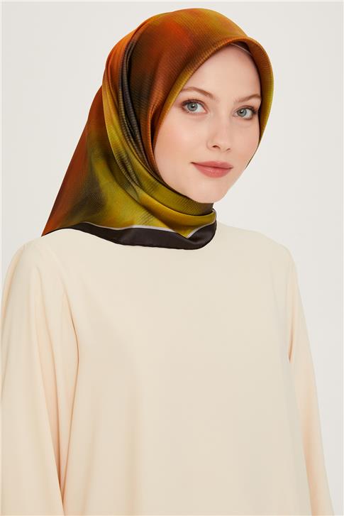 Armine Soyut Desenli Sura Saf İpek Eşarp 9233D 51