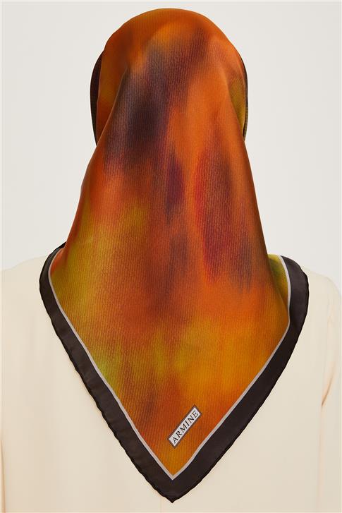 Armine Soyut Desenli Sura Saf İpek Eşarp 9233D 51