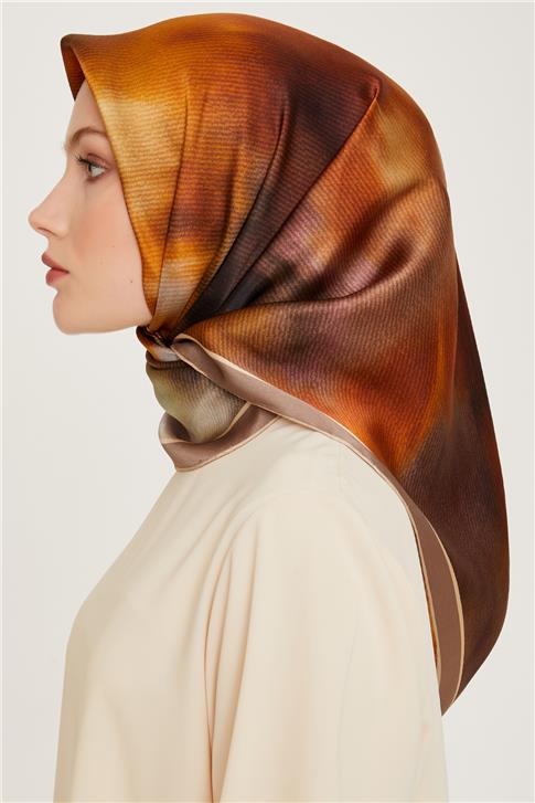 Armine Soyut Desenli Twill Saf İpek Eşarp 9233D 31