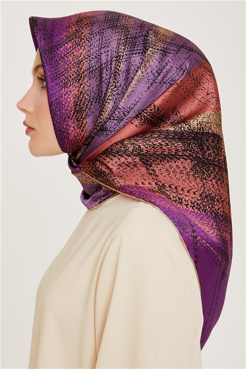 Armine Soyut Desenli Sura Saf İpek Eşarp 9236D 33