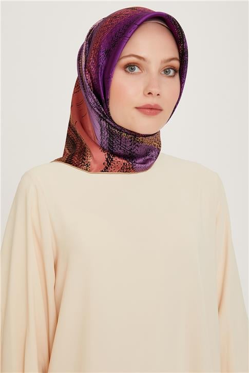 Armine Soyut Desenli Sura Saf İpek Eşarp 9236D 33