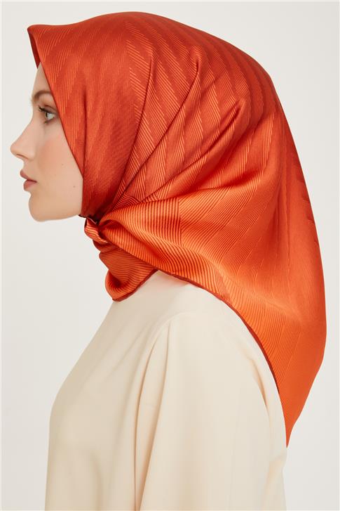 Armine Geometrik Desenli Sura Saf İpek Eşarp 9237D 05