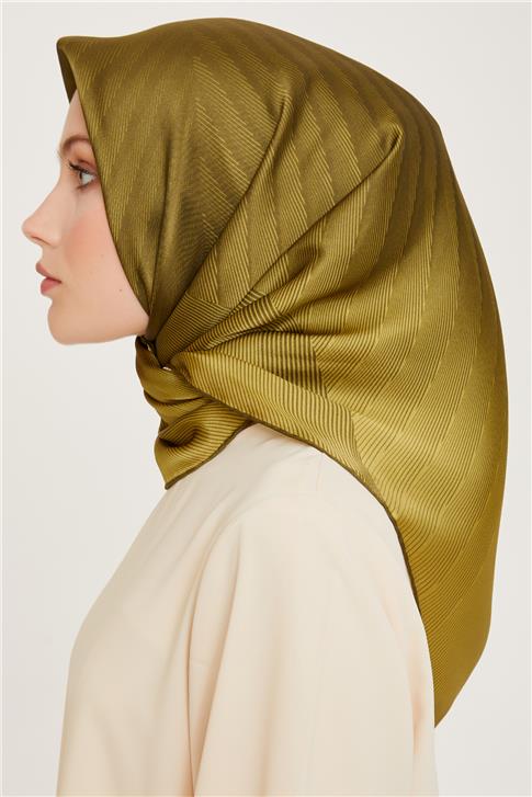 Armine Geometrik Desenli Sura Saf İpek Eşarp 9237D 07