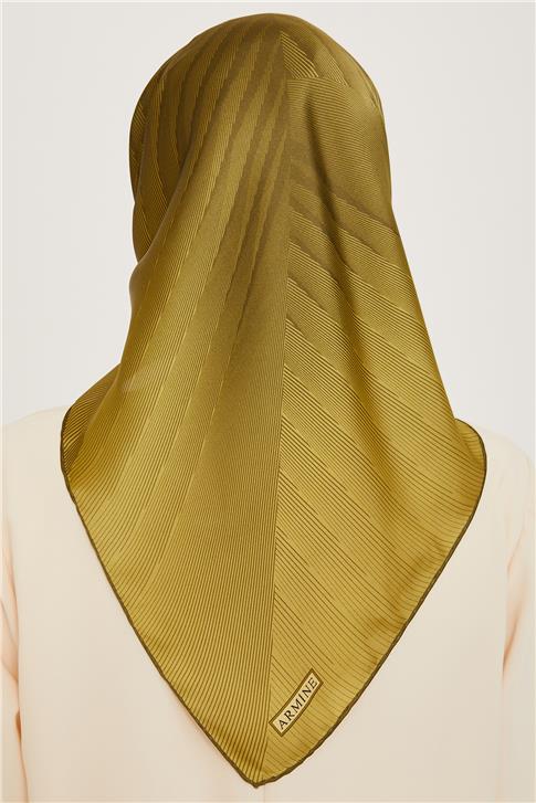Armine Geometrik Desenli Sura Saf İpek Eşarp 9237D 07