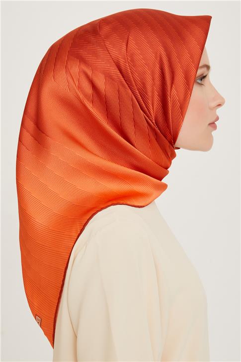 Armine Geometrik Desenli Twill Saf İpek Eşarp 9237D 05