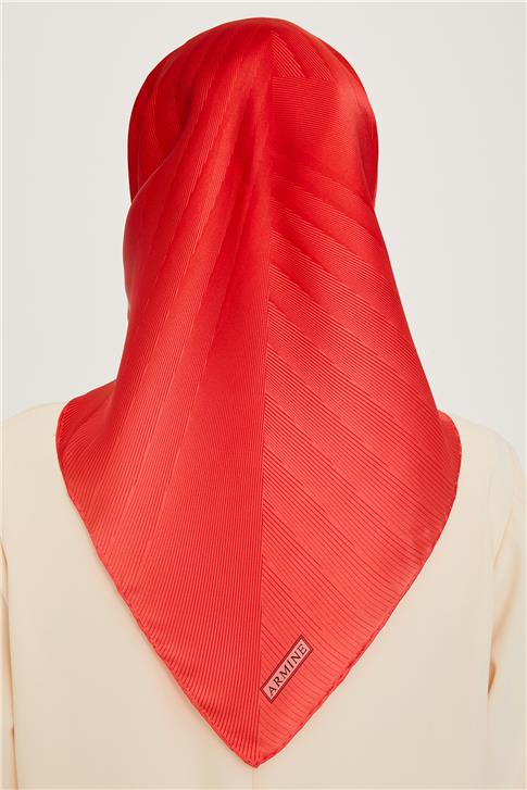 Armine Geometrik Desenli Twill Saf İpek Eşarp 9237D 09