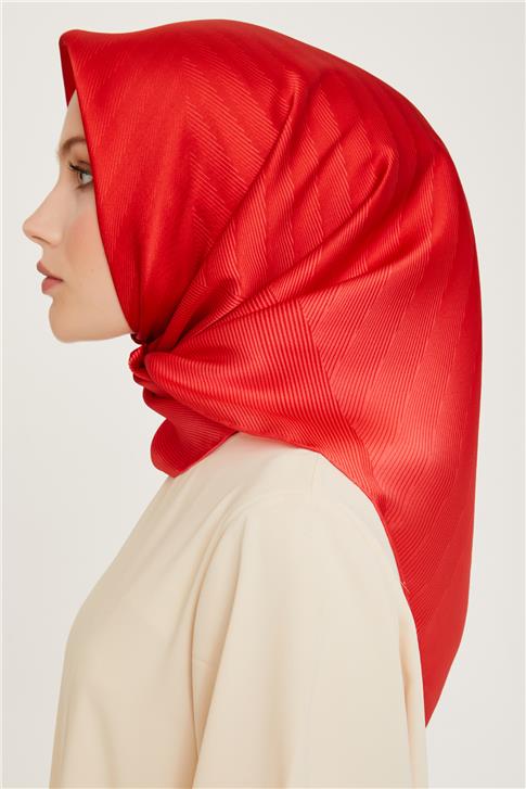 Armine Geometrik Desenli Twill Saf İpek Eşarp 9237D 09