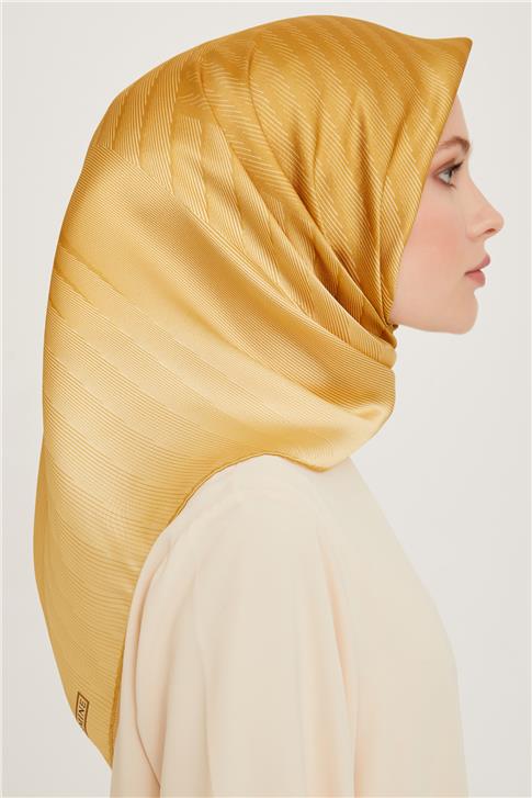 Armine Geometrik Desenli Twill Saf İpek Eşarp 9237D 33