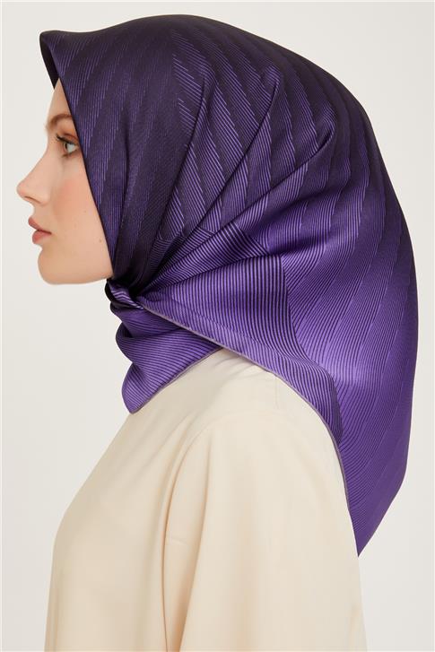 Armine Geometrik Desenli Twill Saf İpek Eşarp 9237D 36 