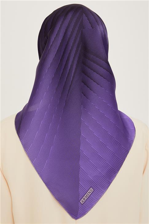 Armine Geometrik Desenli Twill Saf İpek Eşarp 9237D 36 