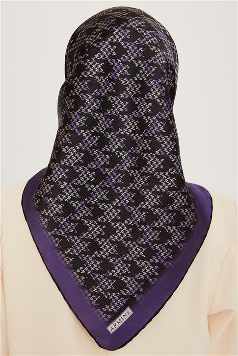 Armine Klasik Desenli Sura Saf İpek Eşarp 9239D 34
