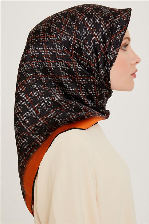 Armine Klasik Desenli Sura Saf İpek Eşarp 9239D 80