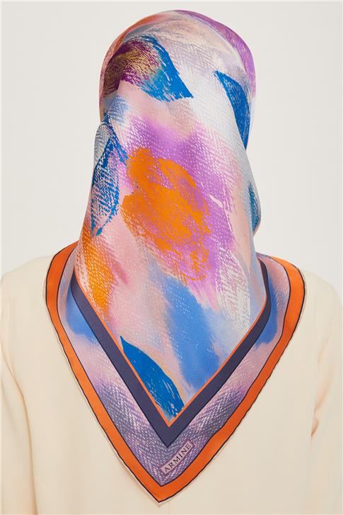 Armine Soyut Desenli Twill Saf İpek Eşarp 9240D 31