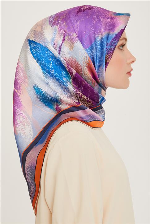 Armine Soyut Desenli Twill Saf İpek Eşarp 9240D 31