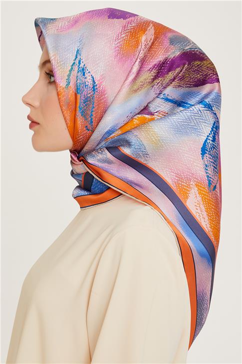 Armine Soyut Desenli Twill Saf İpek Eşarp 9240D 31