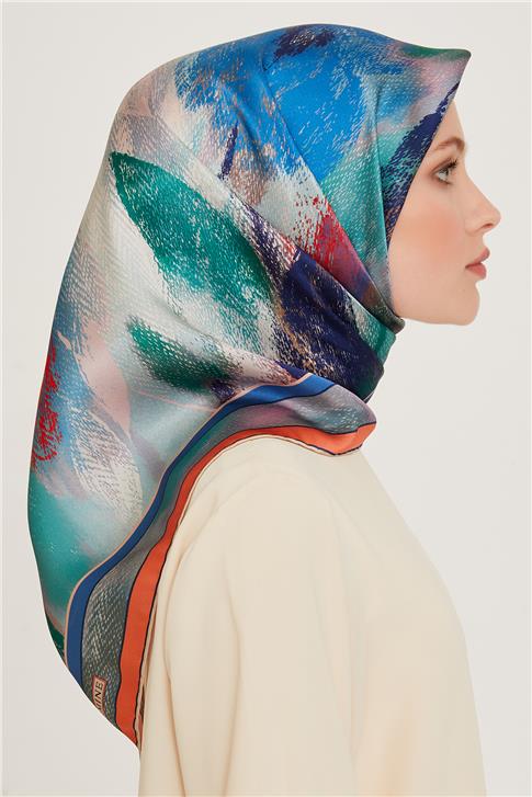 Armine Soyut Desenli Twill Saf İpek Eşarp 9240D 36