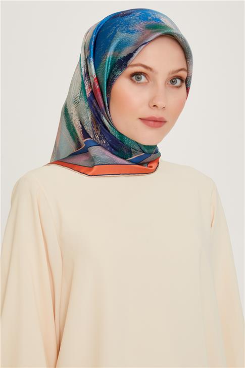 Armine Soyut Desenli Twill Saf İpek Eşarp 9240D 36